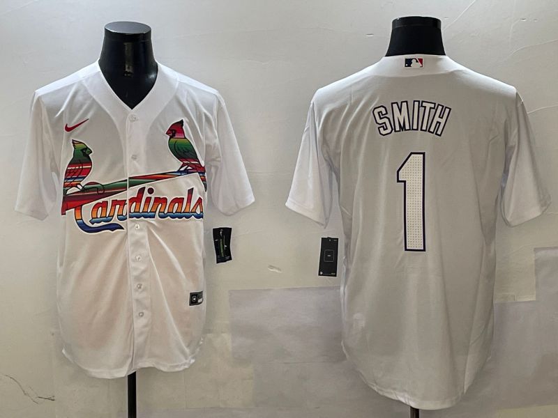 Men St.Louis Cardinals #1 Smith White Game Mexico 2025 Nike MLB Jersey style 1